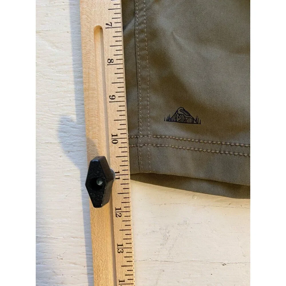 Prana Mens Shorts Slate Green 28” Waist Stretch Slim Fit Mountain Print NEW NWT